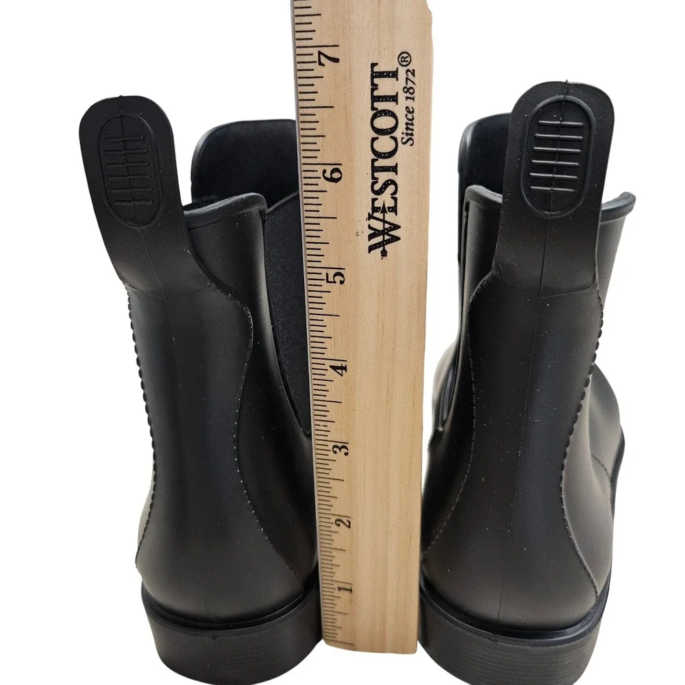 Asgard Rain Boots Womens Size 7 Black Waterproof Chelsea Ankle Matte Rubber Sole